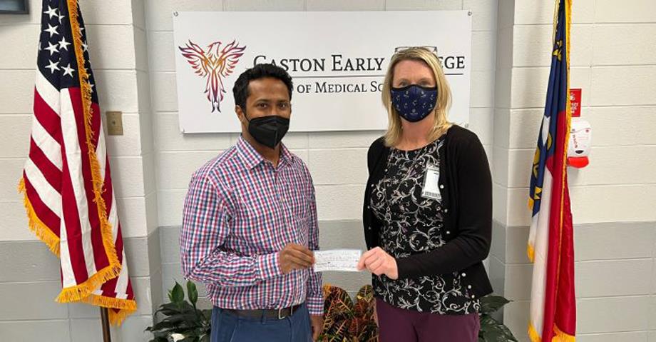 Gaston Early College of Medical Sciences receive donation from Dr. Steven Panuganti